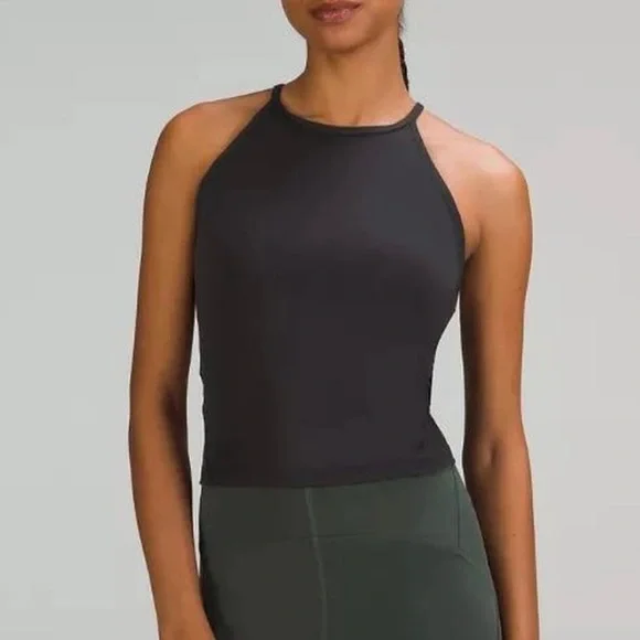 Lululemon light weight high neck yoga tank top black size 4 - Picture 1 of 7